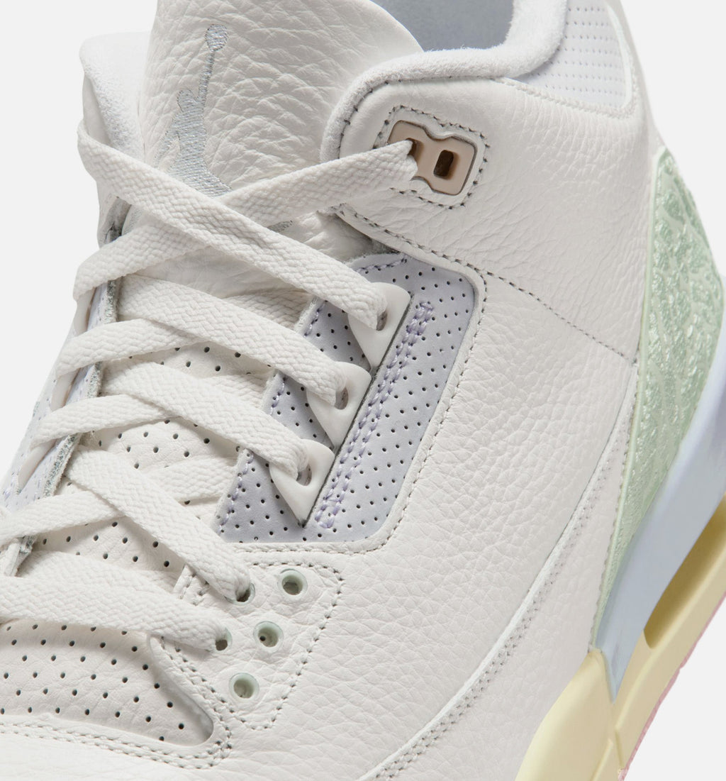 Air Jordan 3 Retro Sail Jade Aura Men's Lifestyle Shoes - Sail/Jade Aura/Aura/Iced Carmine