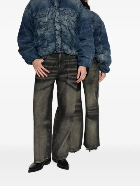 Diesel D-Curly-FSJ1 faded-effect ruched-detail jacket