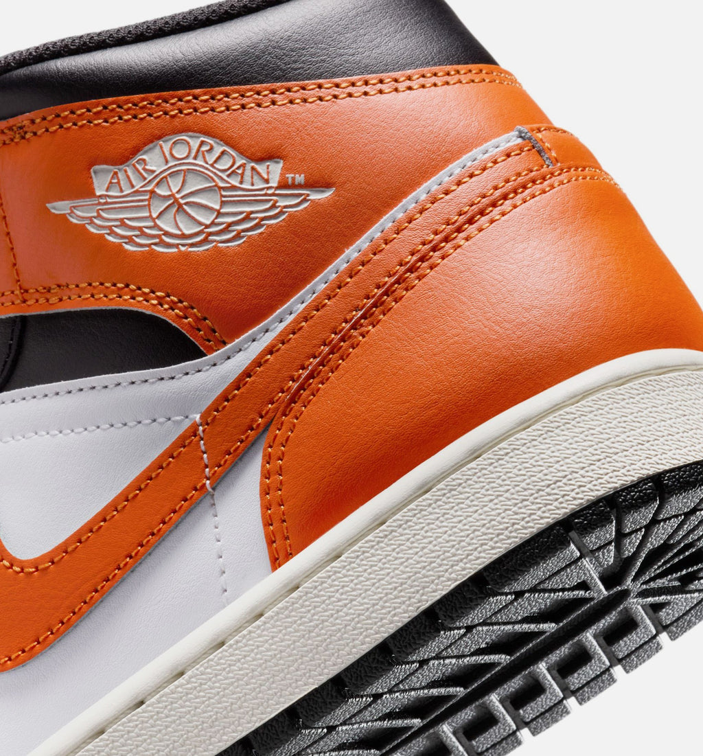 Air Jordan 1 Mid Men's Lifestyle Shoes - Starfish / White / Sail / Black