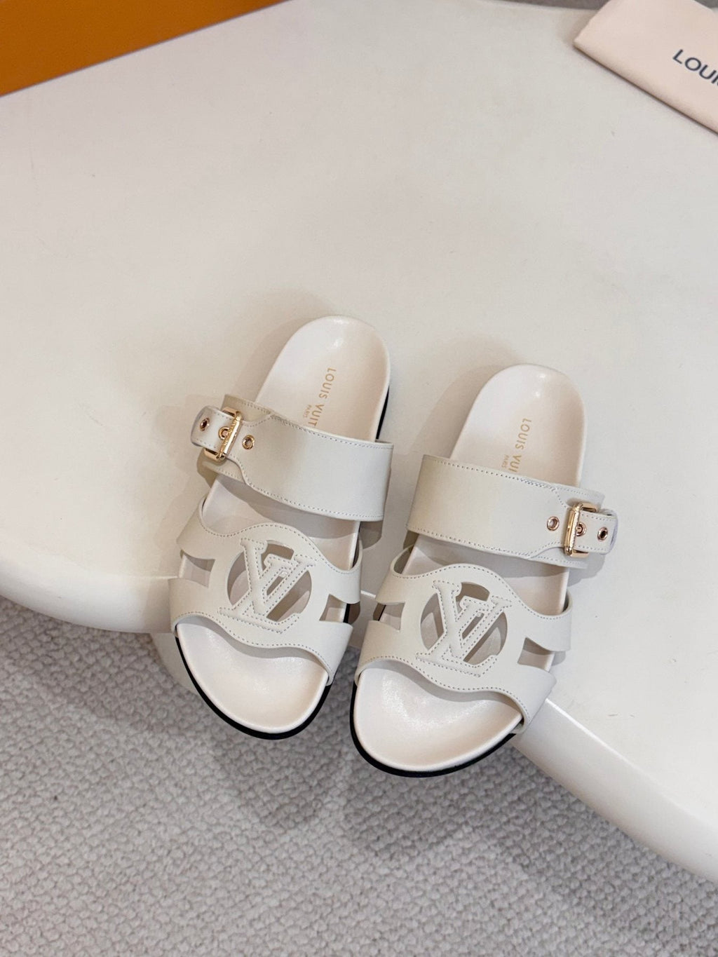 Louis Vuitton Cutout Buckle Slide Sandals